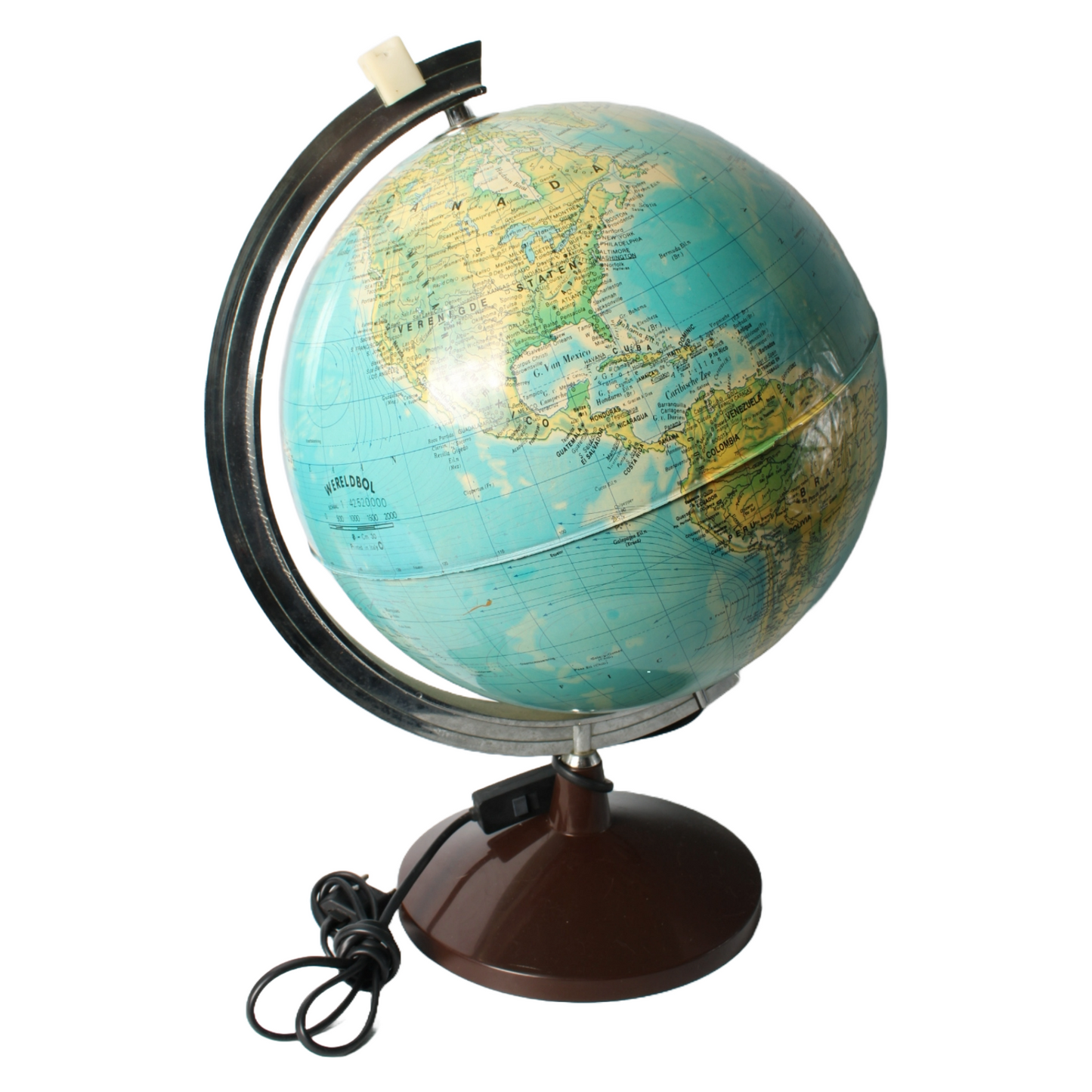 Vintage Illuminated Globe - Educational Globe with Italian Cartography, ca. 1970