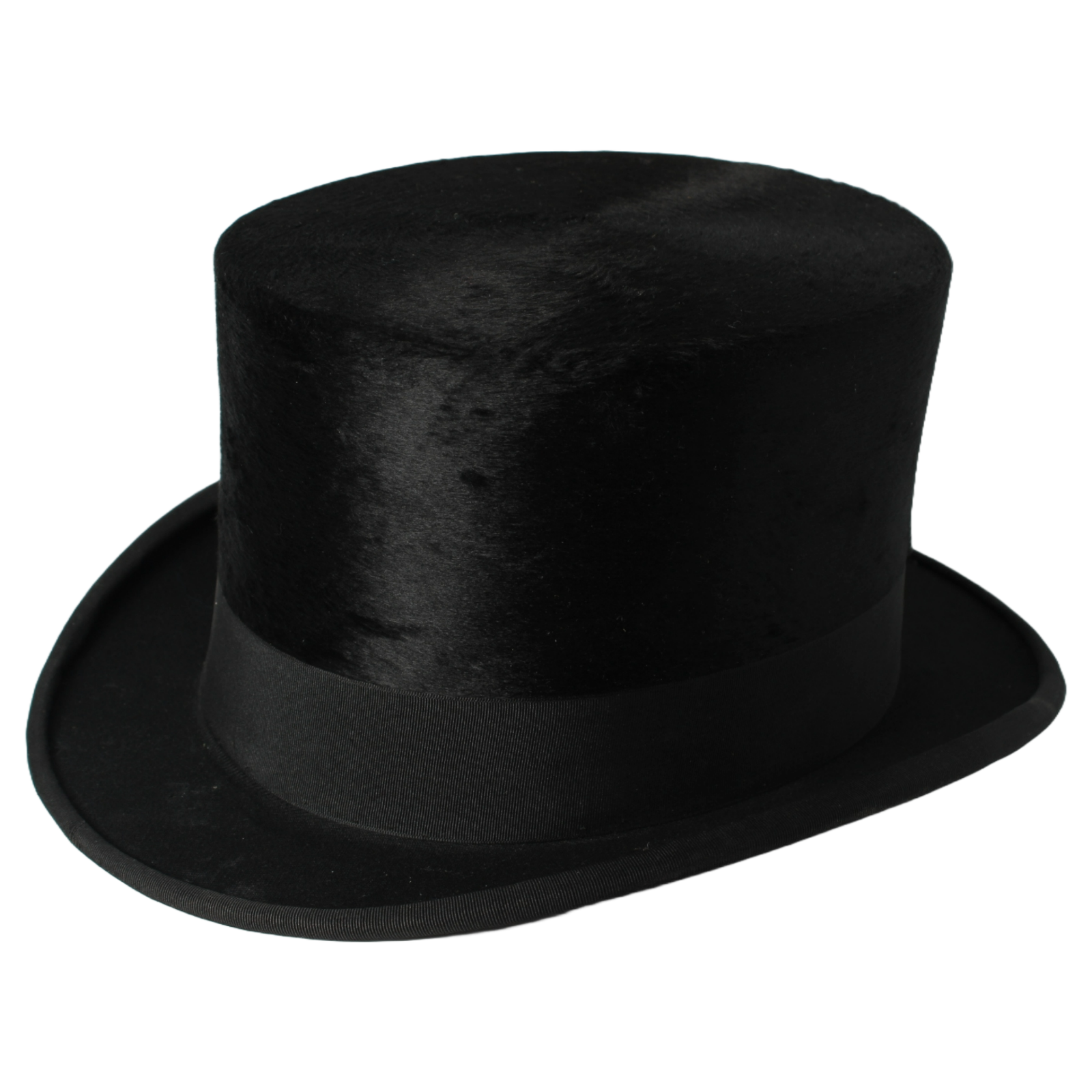 Antique Moleskin Top Hat with Original Storage Case & Detachable Cuffs
