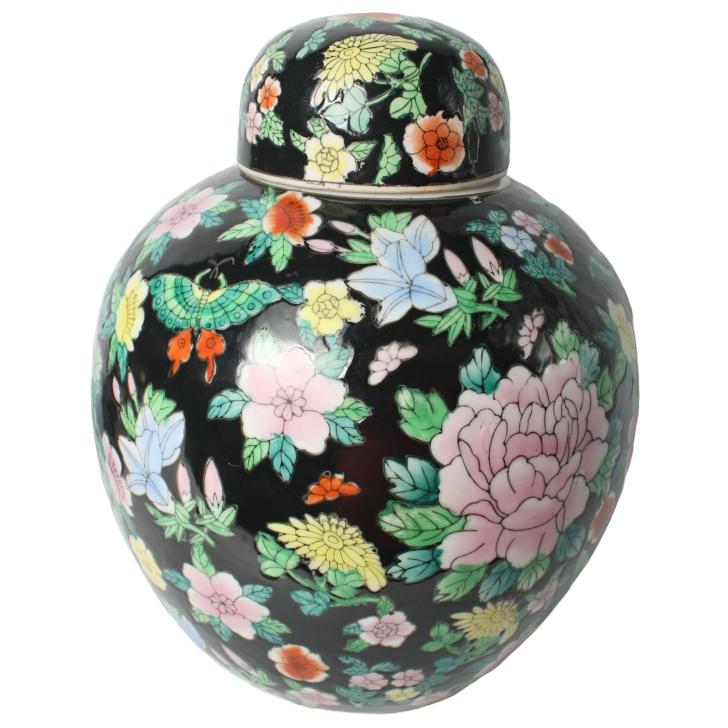Set of Antique Chinese Famille Rose Ginger Jars | Porcelain Lidded Jars