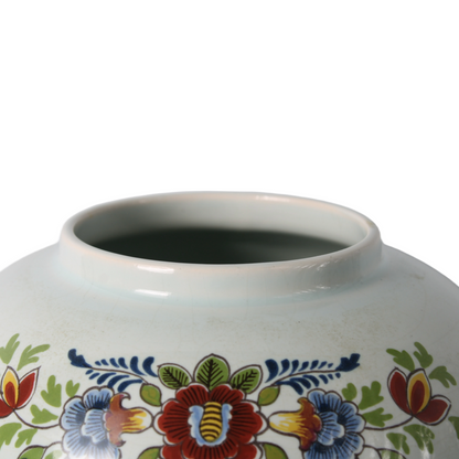 Rare vintage tobacco jar “TOEBACK” with brass lid | Delft blue