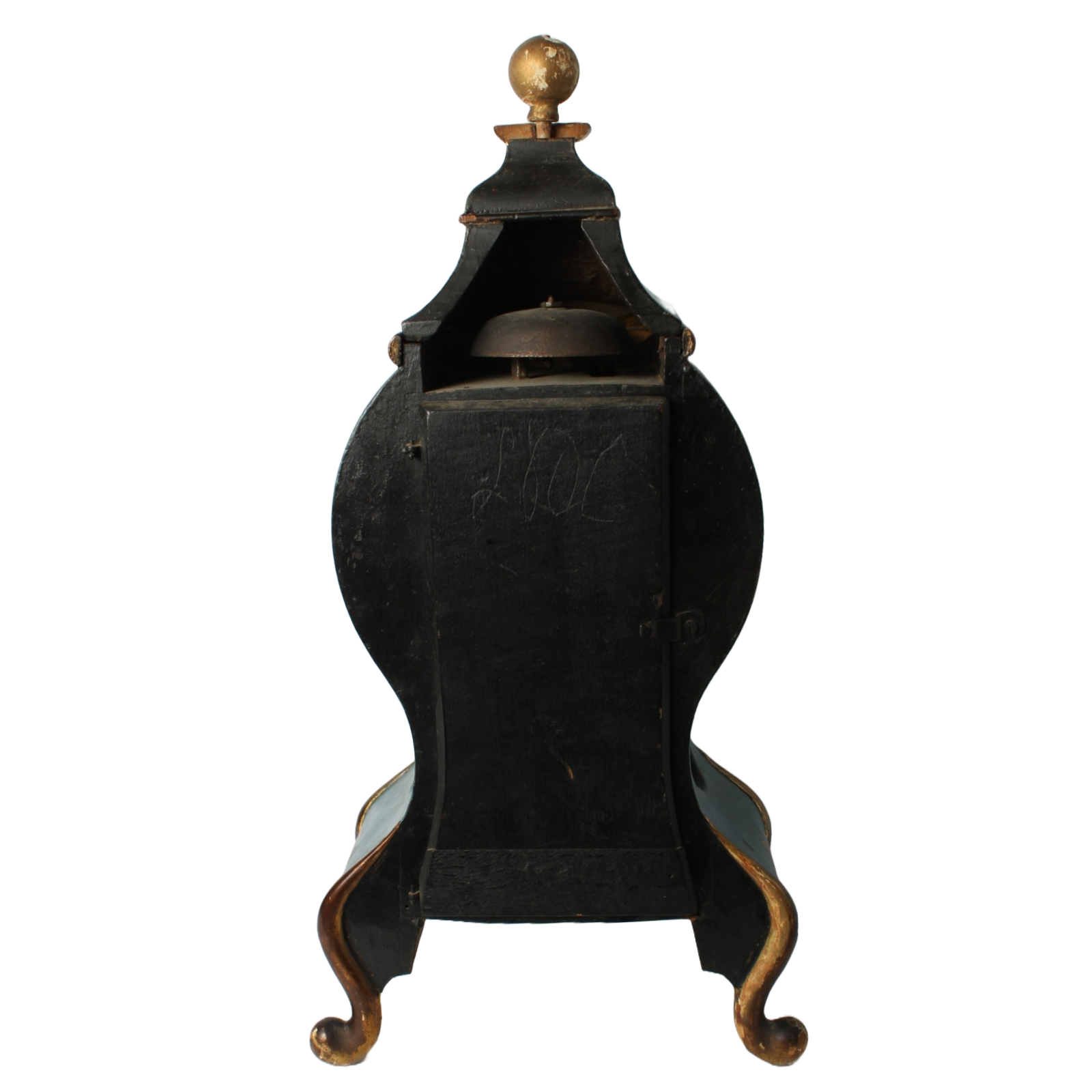 Antique Neuchâteloise Mantel Clock | Hand-Painted Wooden Timepiece ca. 1800 |