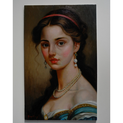 Stunning Original Oil Painting "Ritratto di Dama" (2024) by Giuseppe Cacciapuoti