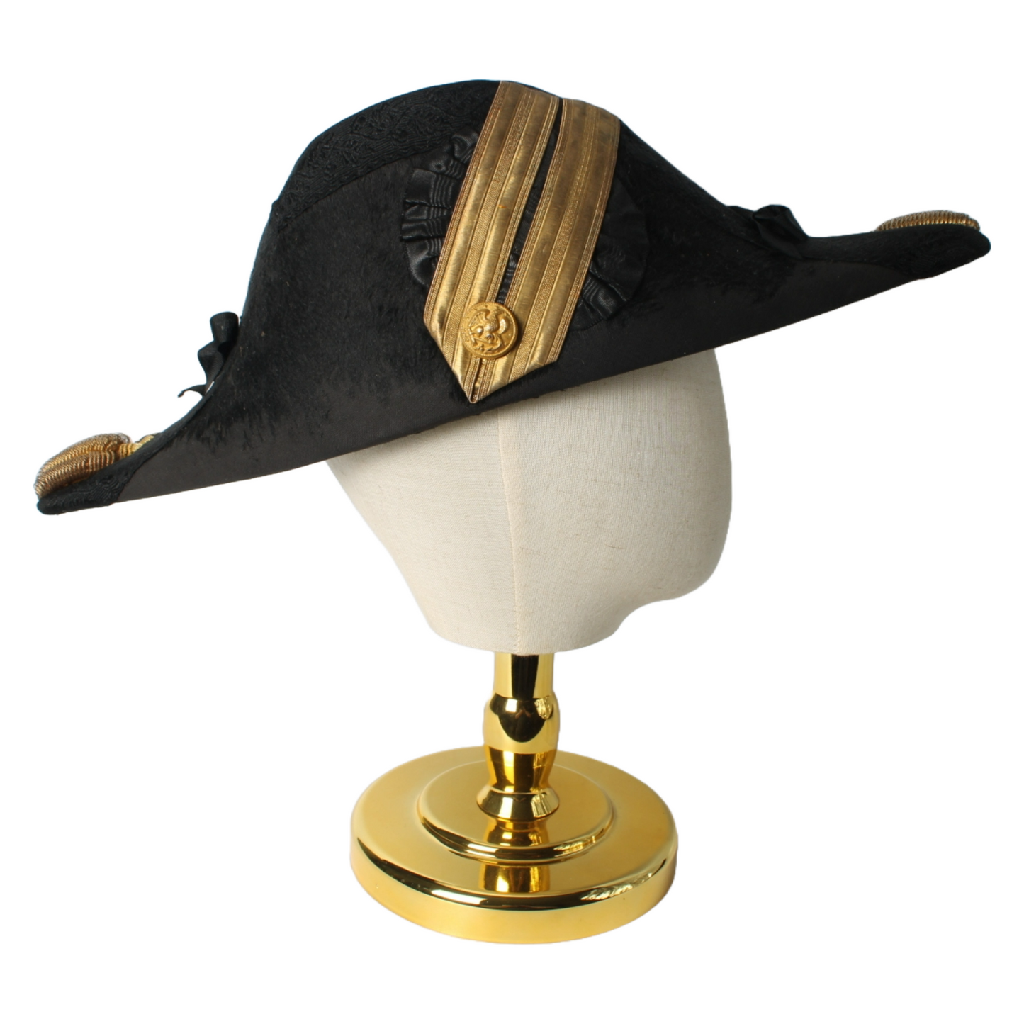 Antique Bicorne Hat and Epaulettes – US Navy Late 19th Century – Museum-Quality