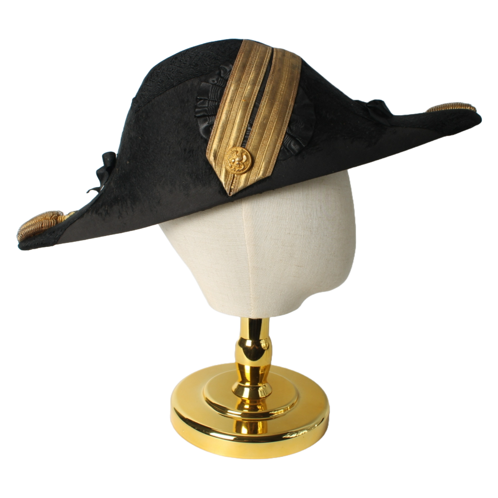 Antique Bicorne Hat and Epaulettes – US Navy Late 19th Century – Museum-Quality