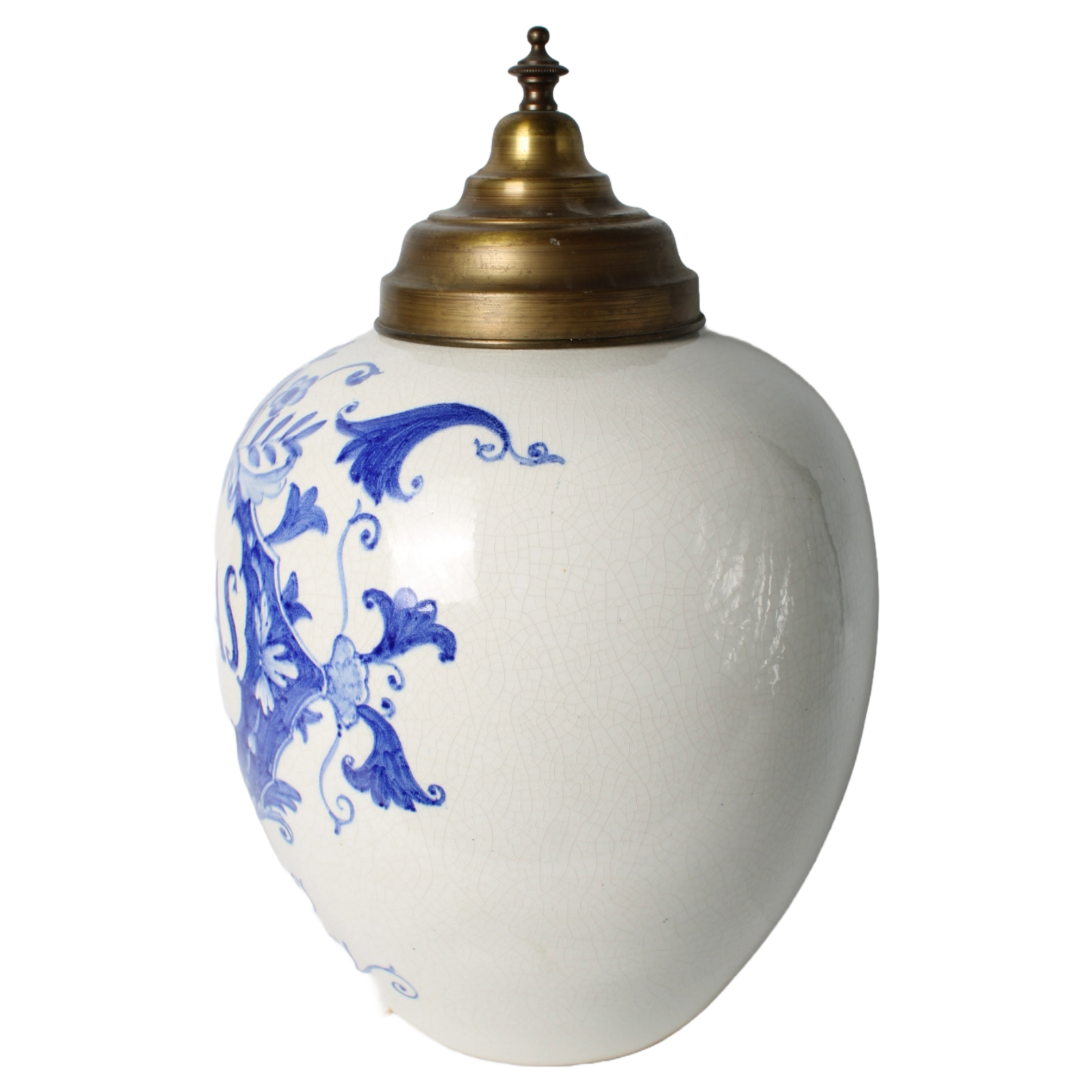 Large Delft Blue Tobacco Jar with Lid | Hand-painted VARINAS inscription |
