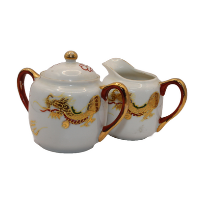 Exquisite Japanese Sugar Bowl and Milk Jug Set - Beautiful Condition
