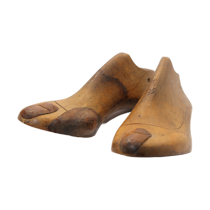 Antique Wooden Shoemaker's Lasts Size 38 - Complete Set with Iron Fittings