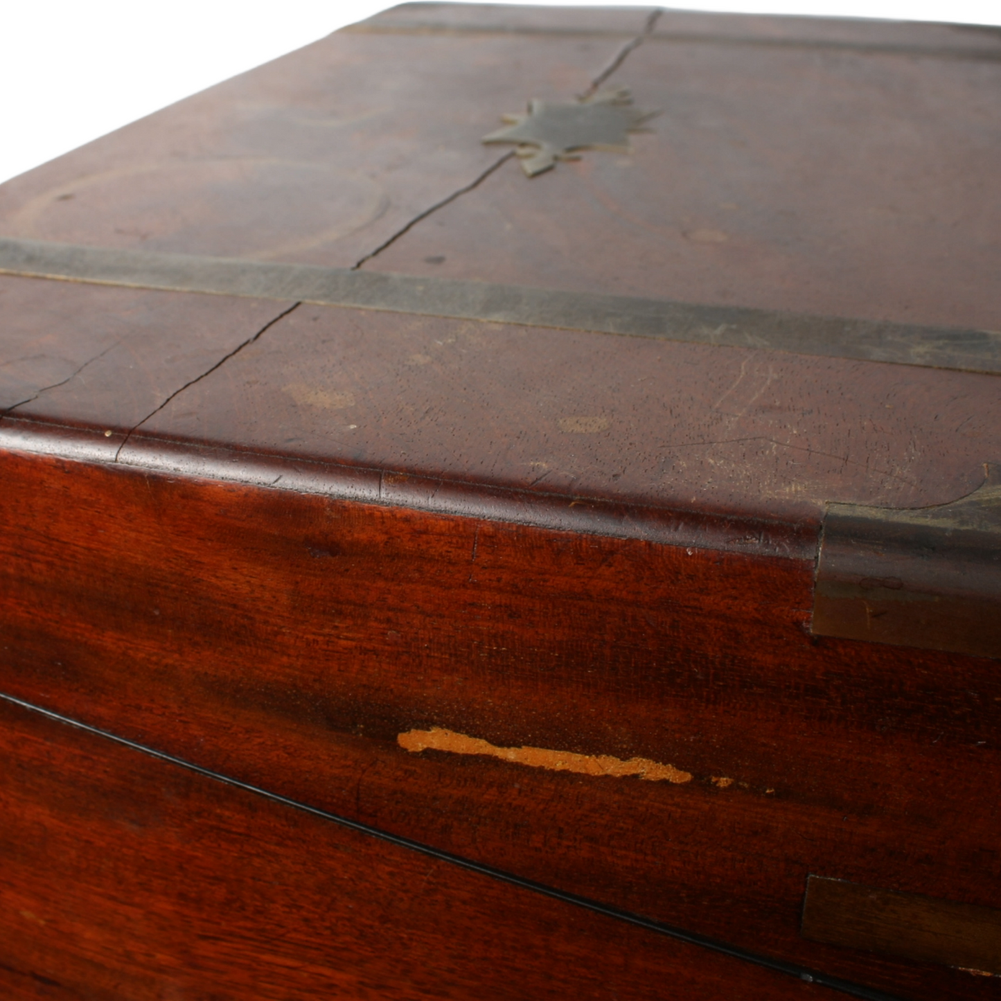19th Century Writing Box – Antique Wooden Portable Desk with Brass Fittings