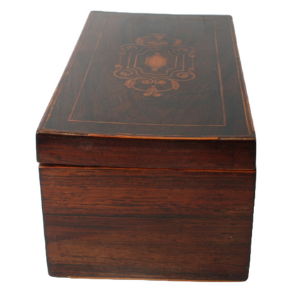 Antique Dutch Tobacco Box – 19th Century – Rosewood with Inlay