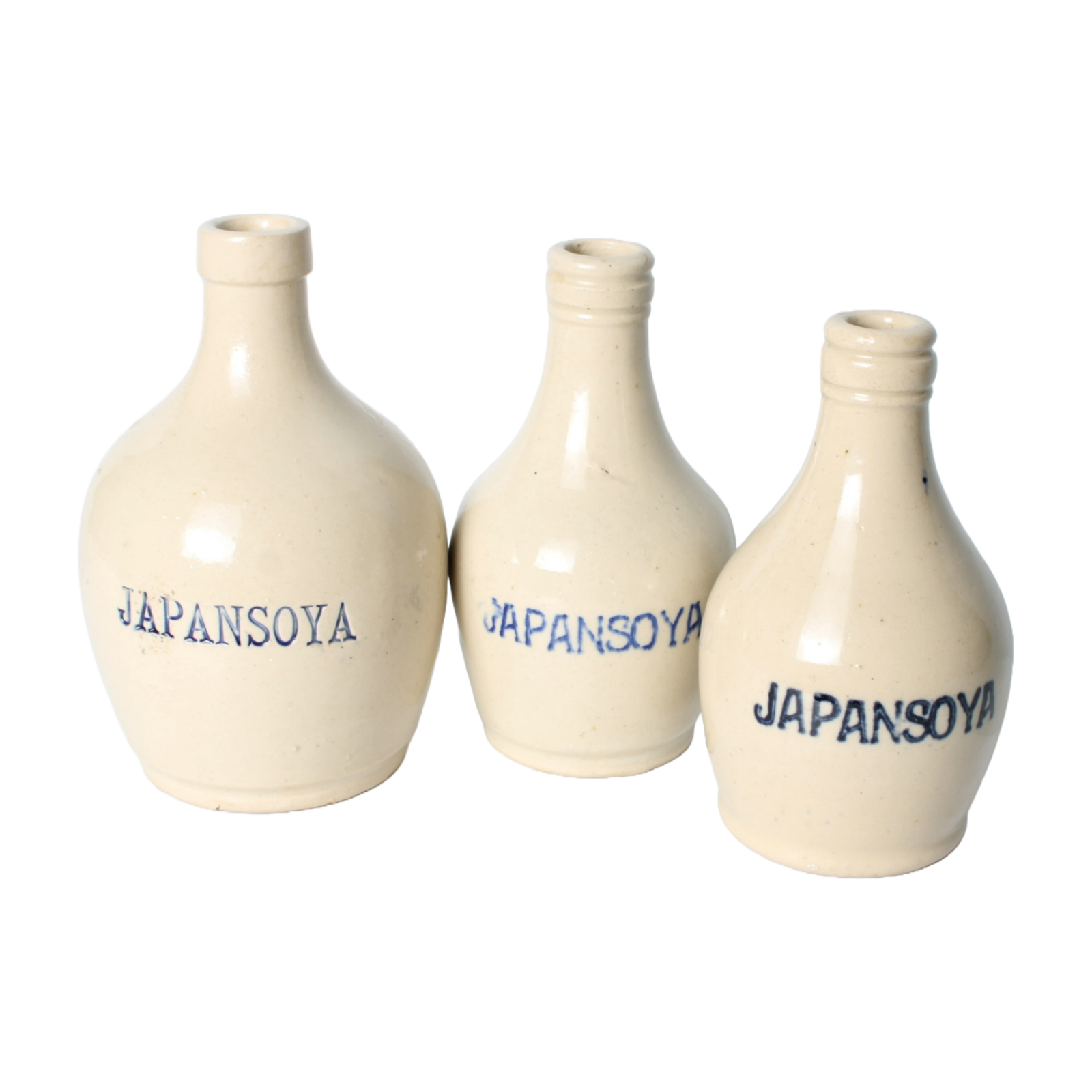 Vintage Japanese Ceramic Bottles "JAPANSOYA" - Set of 3