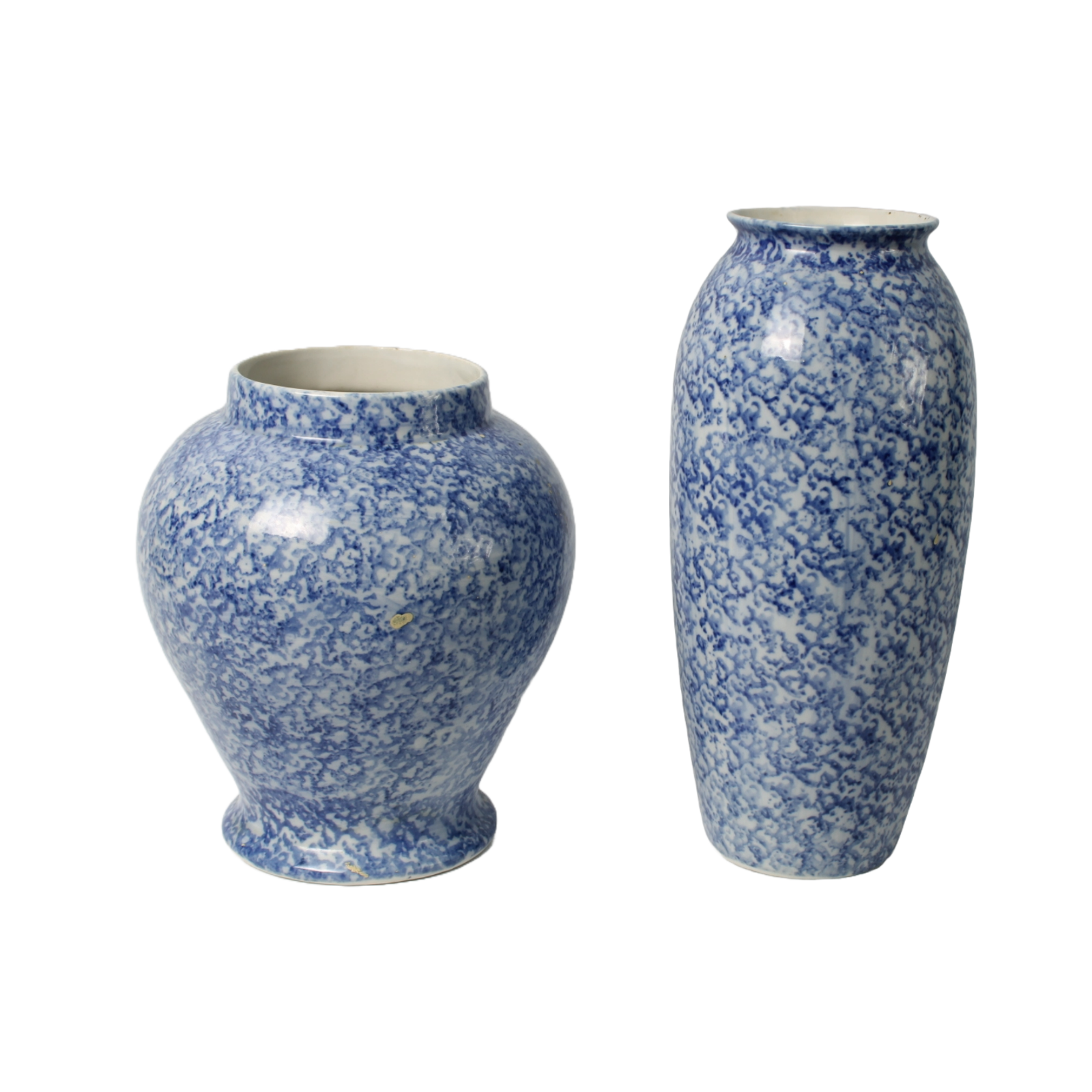 Set of 2 Blue Delft Vases with Landscape Design