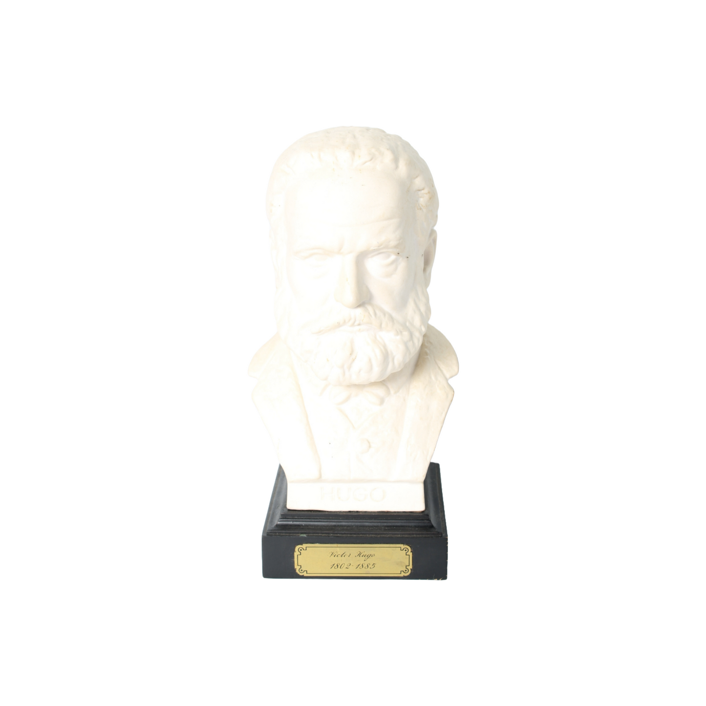 Vintage Goebel Victor Hugo Bust | Bisque Porcelain Sculpture on Black Base
