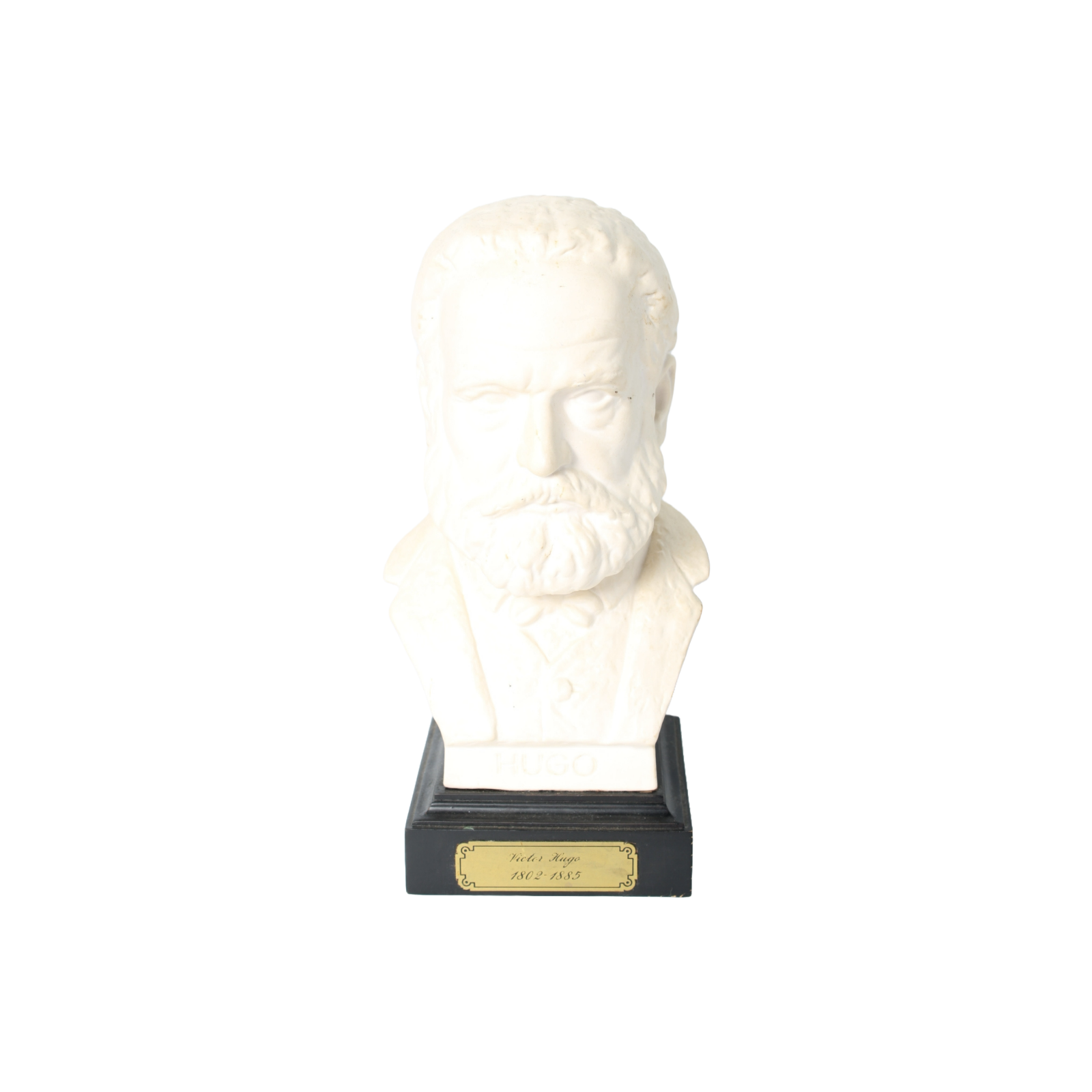 Vintage Goebel Victor Hugo Bust | Bisque Porcelain Sculpture on Black Base
