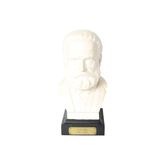 Vintage Goebel Victor Hugo Bust | Bisque Porcelain Sculpture on Black Base