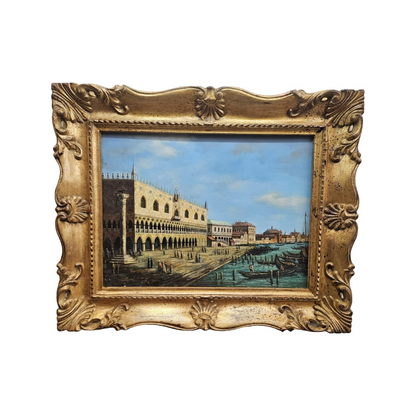 Hand-Painted Oil on Panel Painting of Venice Canal Grande by Aldo Marini, 1960s,