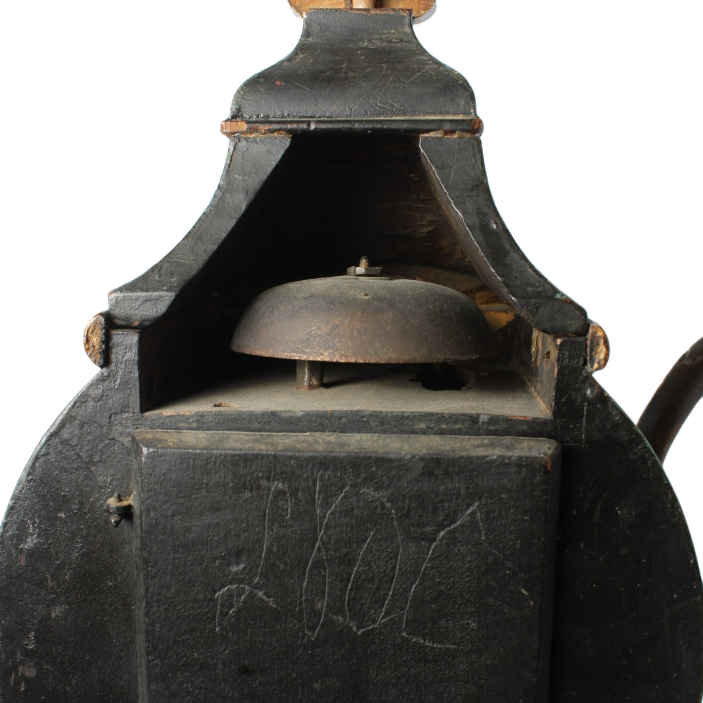 Antique Neuchâteloise Mantel Clock | Hand-Painted Wooden Timepiece ca. 1800 |