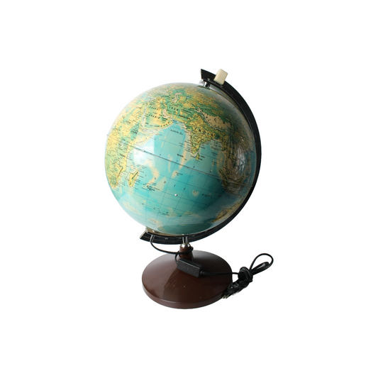 Vintage Illuminated Globe - Educational Globe with Italian Cartography, ca. 1970