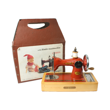 Vintage Orsha Children's Sewing Machine with Original Box - USSR Collectible