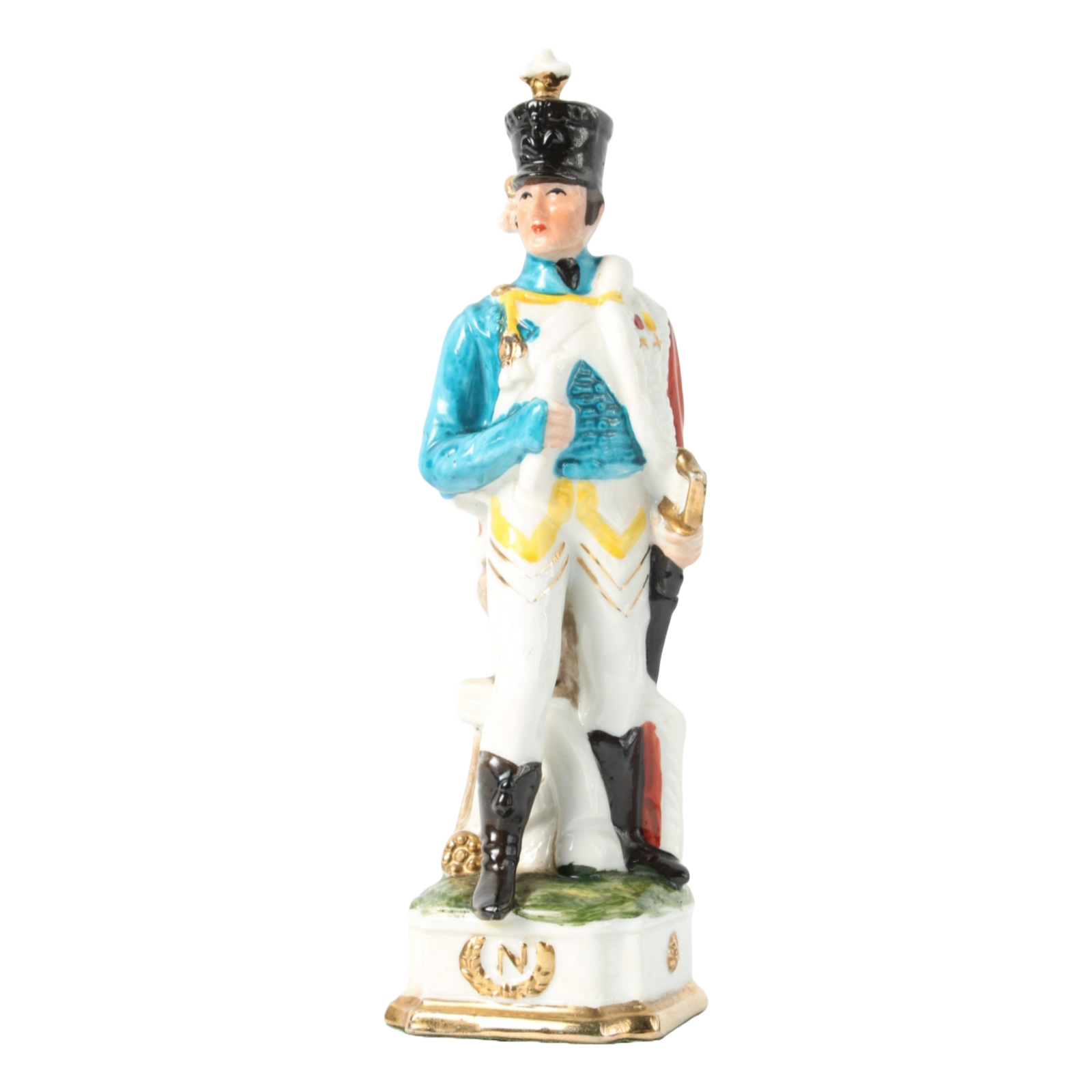 Hand-Painted Porcelain Figurine of Napoleonic Officer, Circa 1920-1940