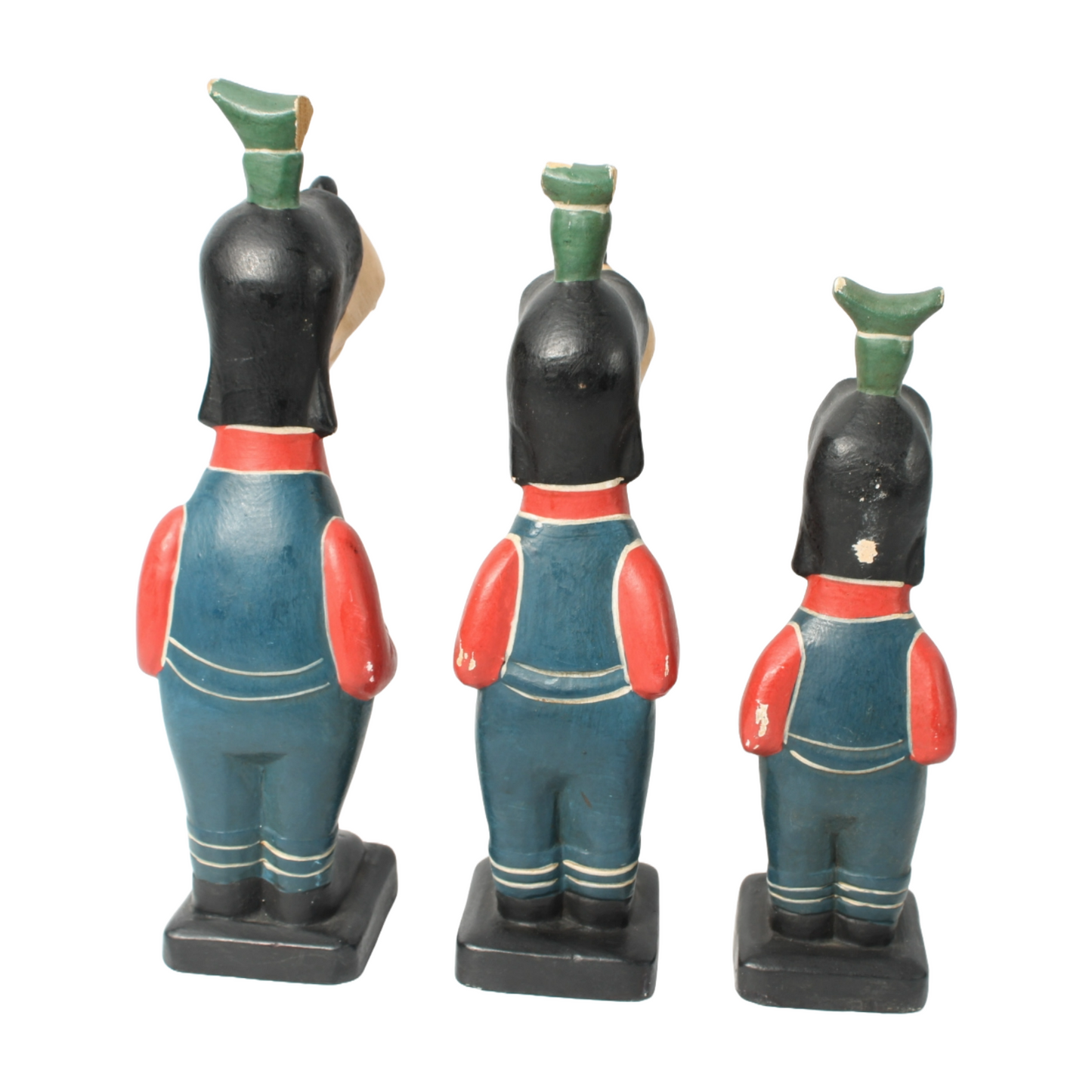 Set of Three Wooden Goofy Figurines – Walt Disney Collectibles – 25.5 cm Tall