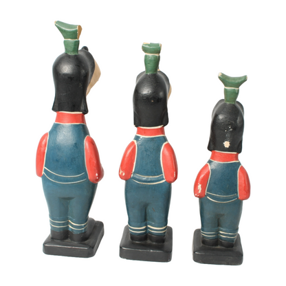 Set of Three Wooden Goofy Figurines – Walt Disney Collectibles – 25.5 cm Tall