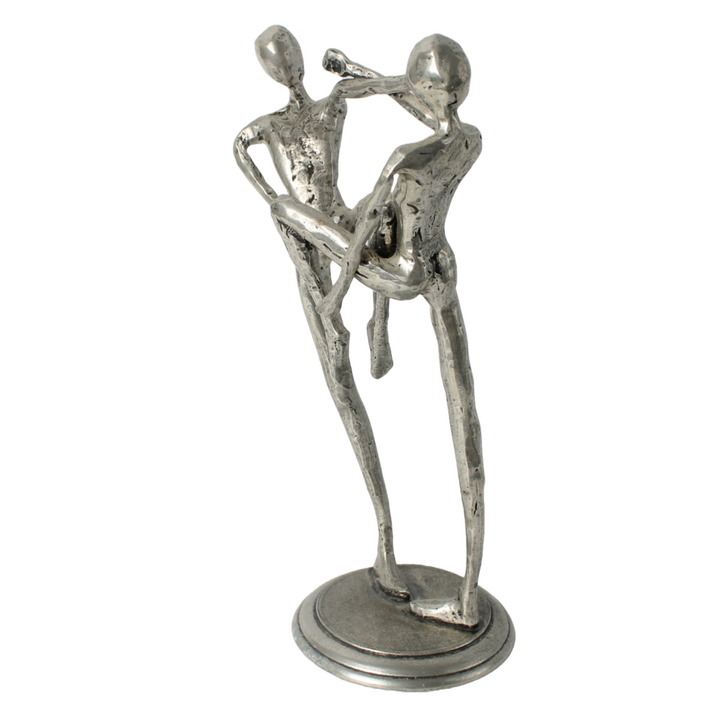Abstract Pewter Sculpture – Two Dancing Figures, Dynamic Design