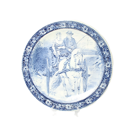 Delft Blue XL Plate, Royal Boch, with Dutch Landscape, circa 1950