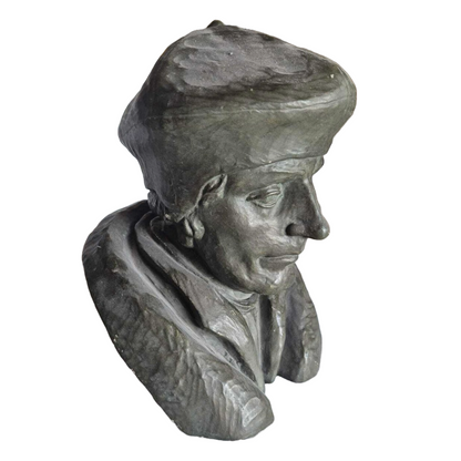 Ceramic Bust of Desiderius Erasmus | Signed by Antheunis | Historical Figur