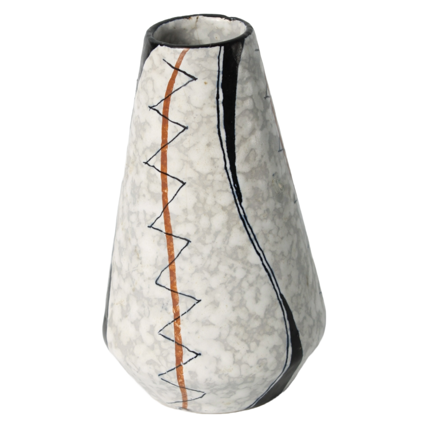 Unique Hand-Painted Ceramic Vase - Abstract Art Style, Late 20th Century