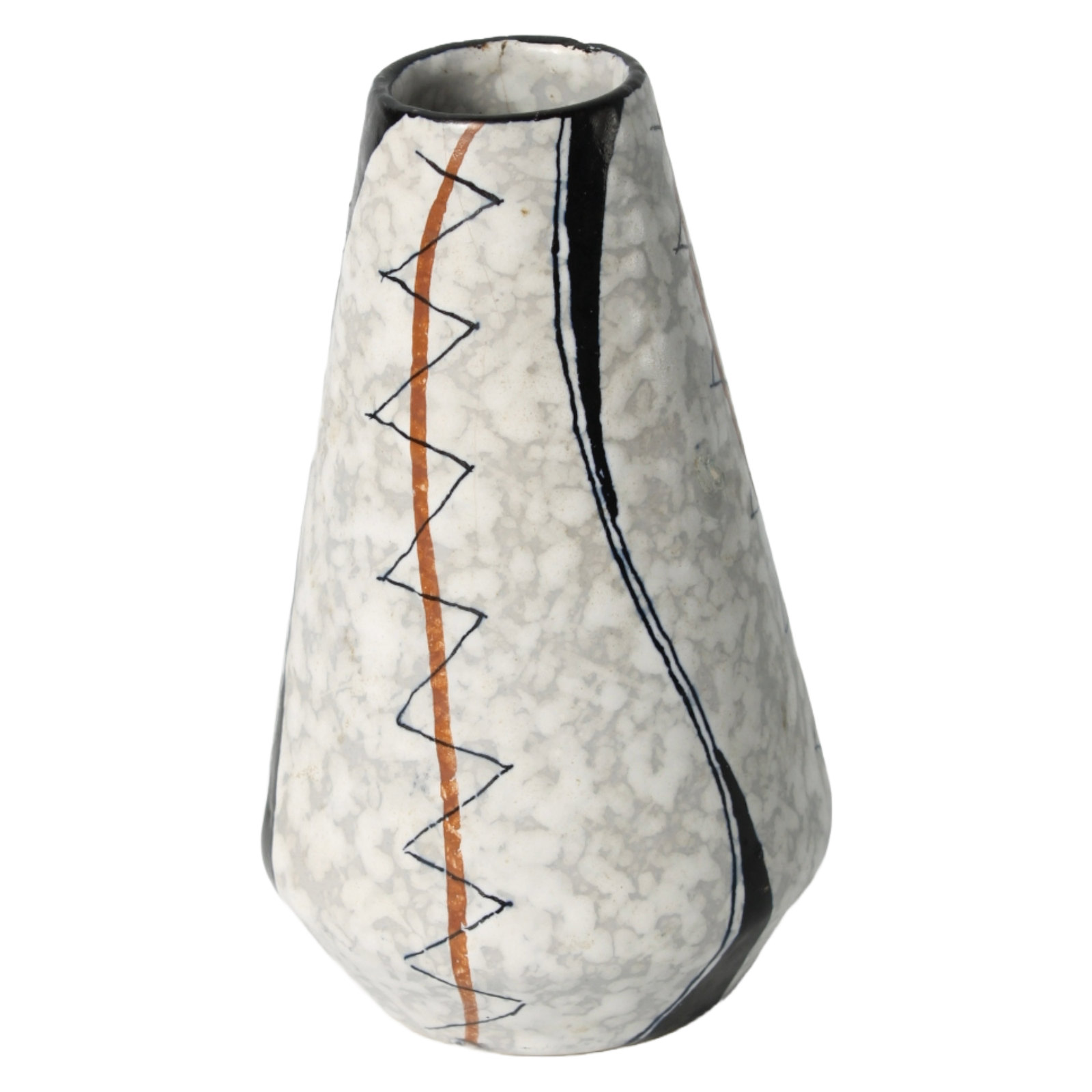 Unique Hand-Painted Ceramic Vase - Abstract Art Style, Late 20th Century