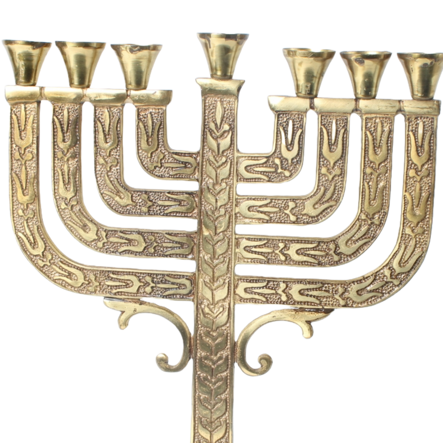 Vintage Handmade Judaica Menorah from Israel, 28 cm Brass, Iconic Jewish Symbol