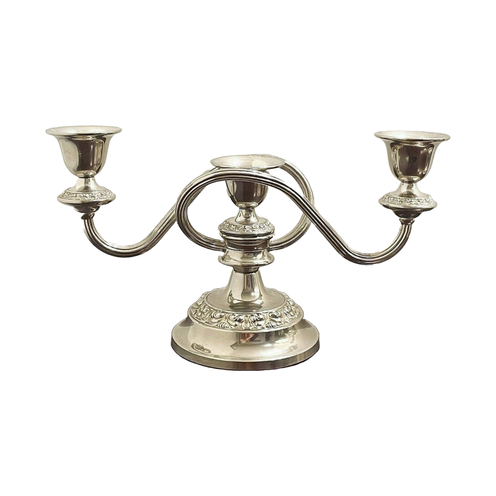 Elegant Vintage Silver Plated Candle Holders - Lanthe of England - 1950s