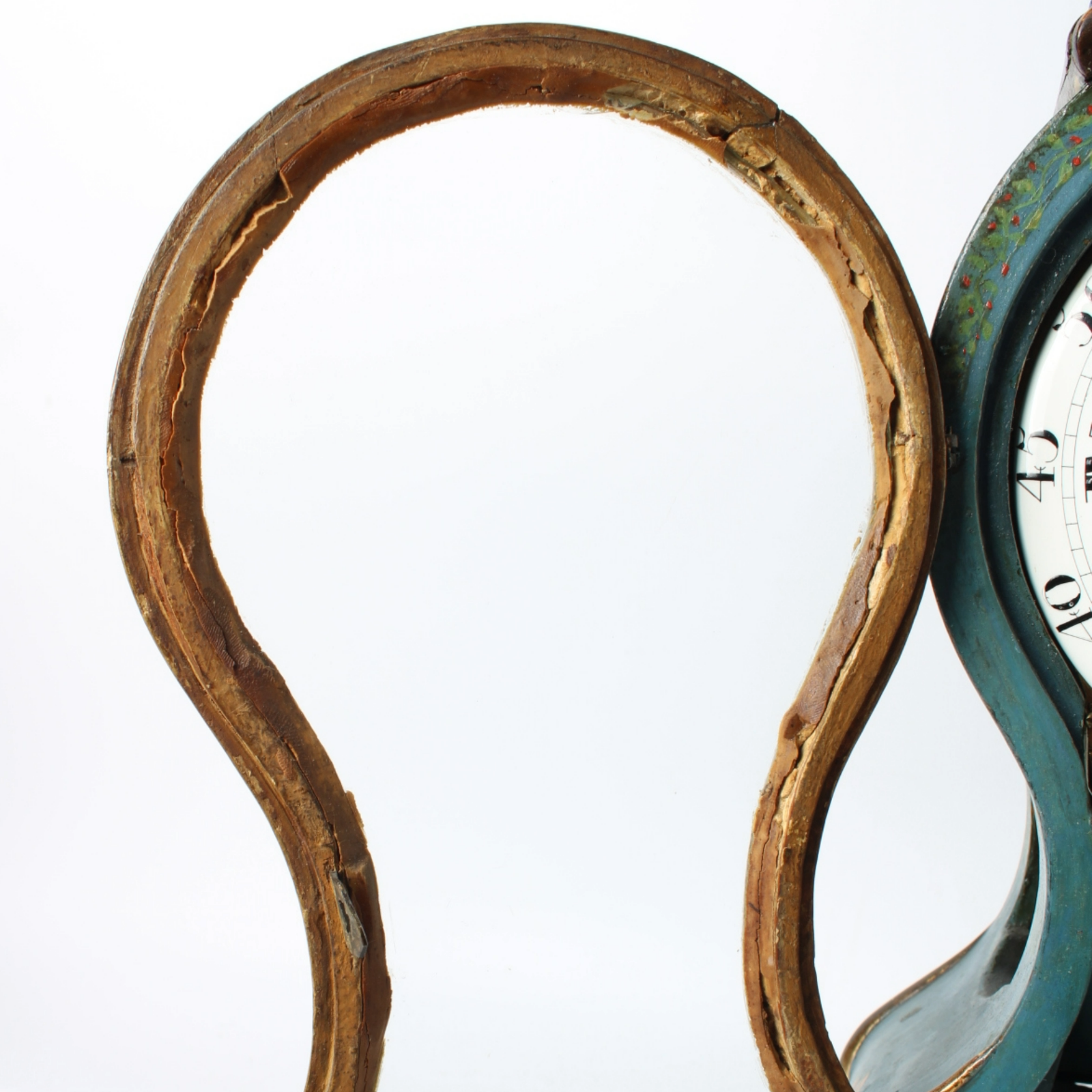 Antique Neuchâteloise Mantel Clock | Hand-Painted Wooden Timepiece ca. 1800 |