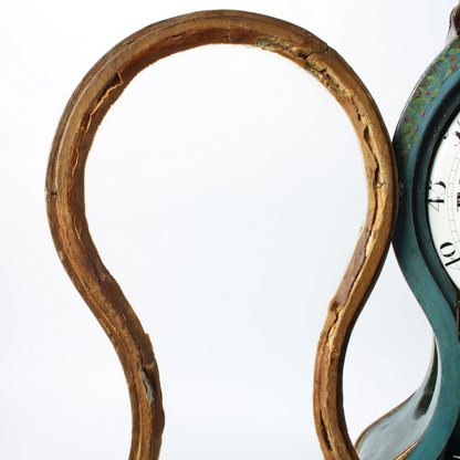 Antique Neuchâteloise Mantel Clock | Hand-Painted Wooden Timepiece ca. 1800 |