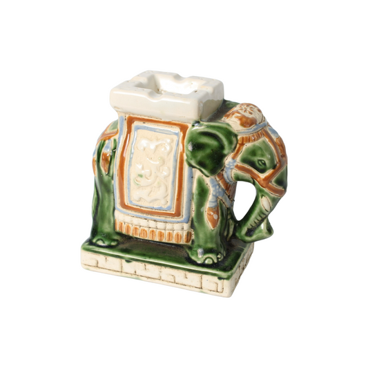 Vintage Ceramic Elephant | Retro Glazed Figurine | Decorative Boho-Style