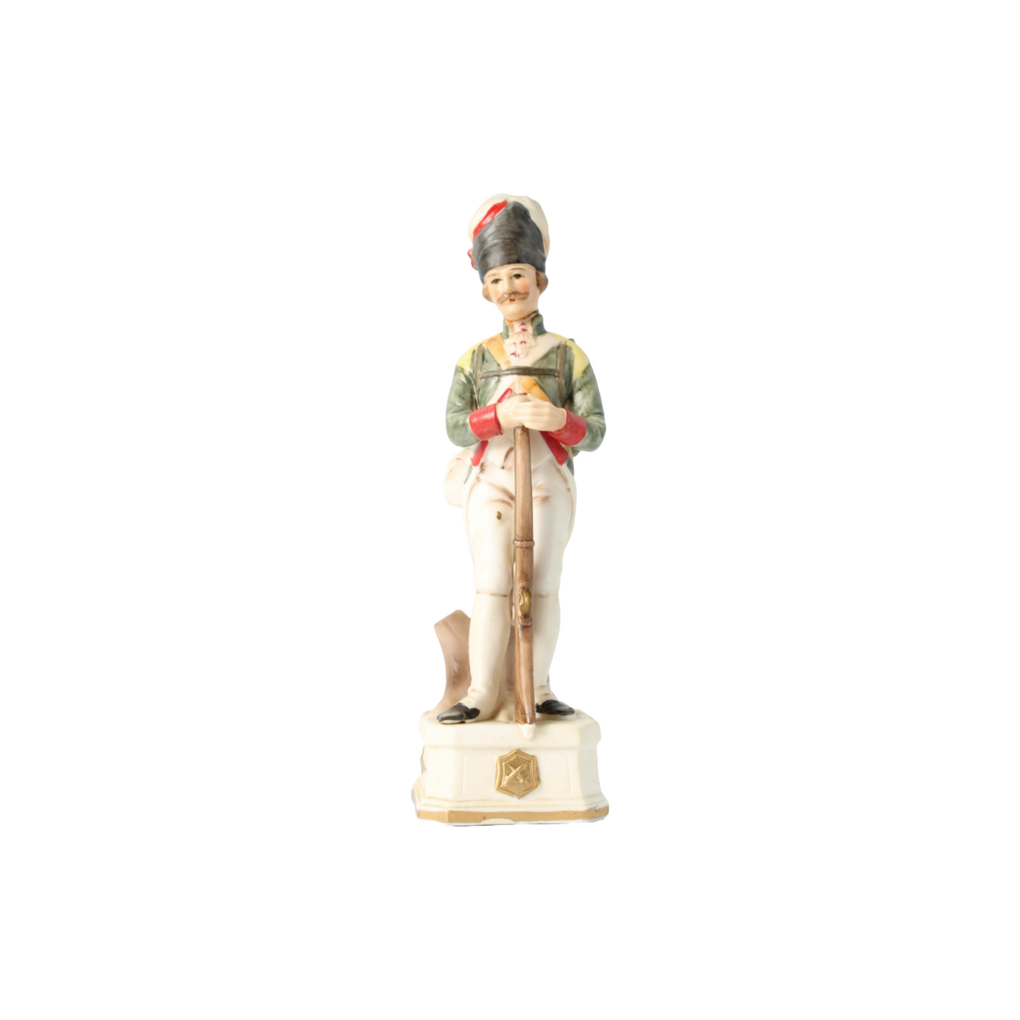 Antique Hand-Painted Porcelain Soldier Figurine, 1880-1900, European Collectible