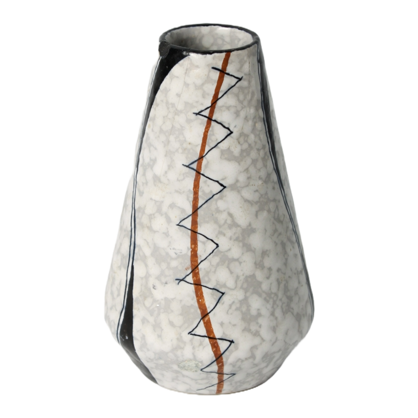 Unique Hand-Painted Ceramic Vase - Abstract Art Style, Late 20th Century