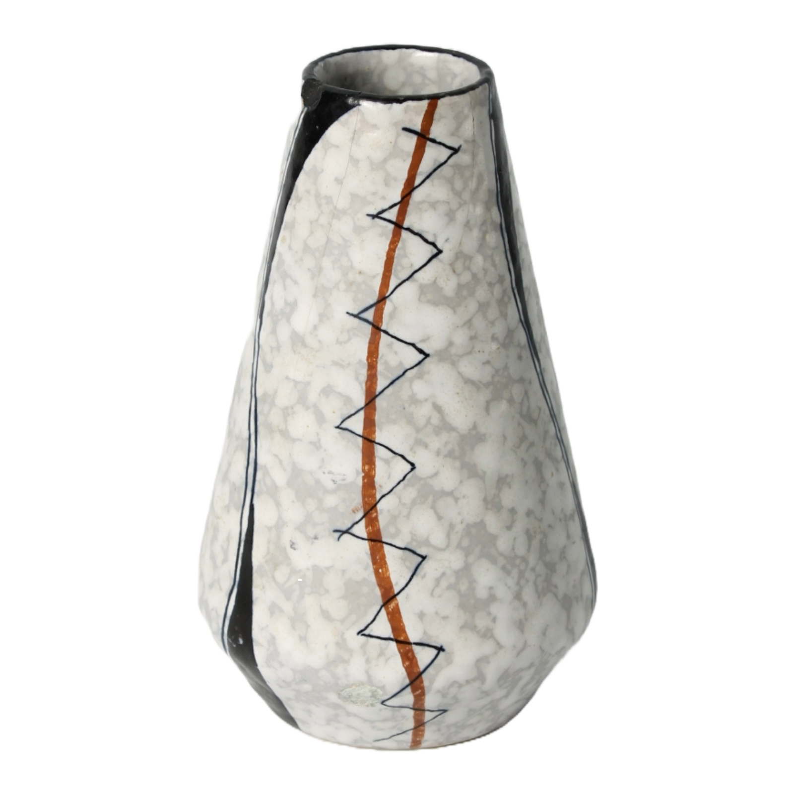 Unique Hand-Painted Ceramic Vase - Abstract Art Style, Late 20th Century