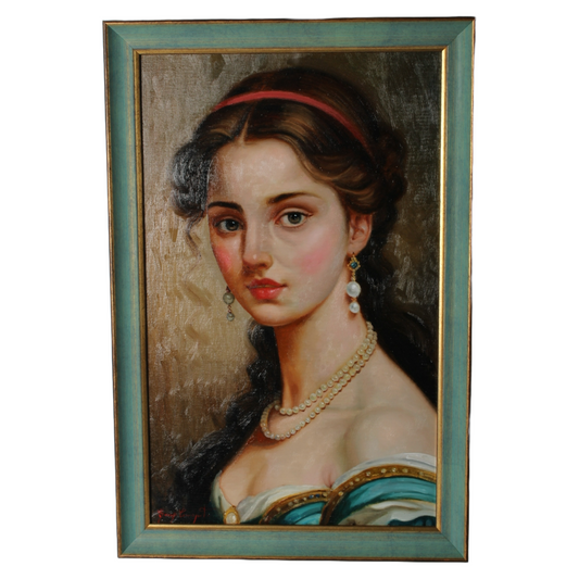 Stunning Original Oil Painting "Ritratto di Dama" (2024) by Giuseppe Cacciapuoti