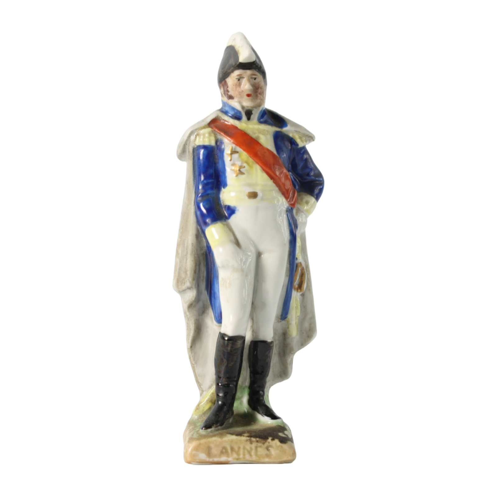 Hand-Painted Porcelain Figure of Napoleon Marshal Jean Lannes, Scheibe Alsbach,