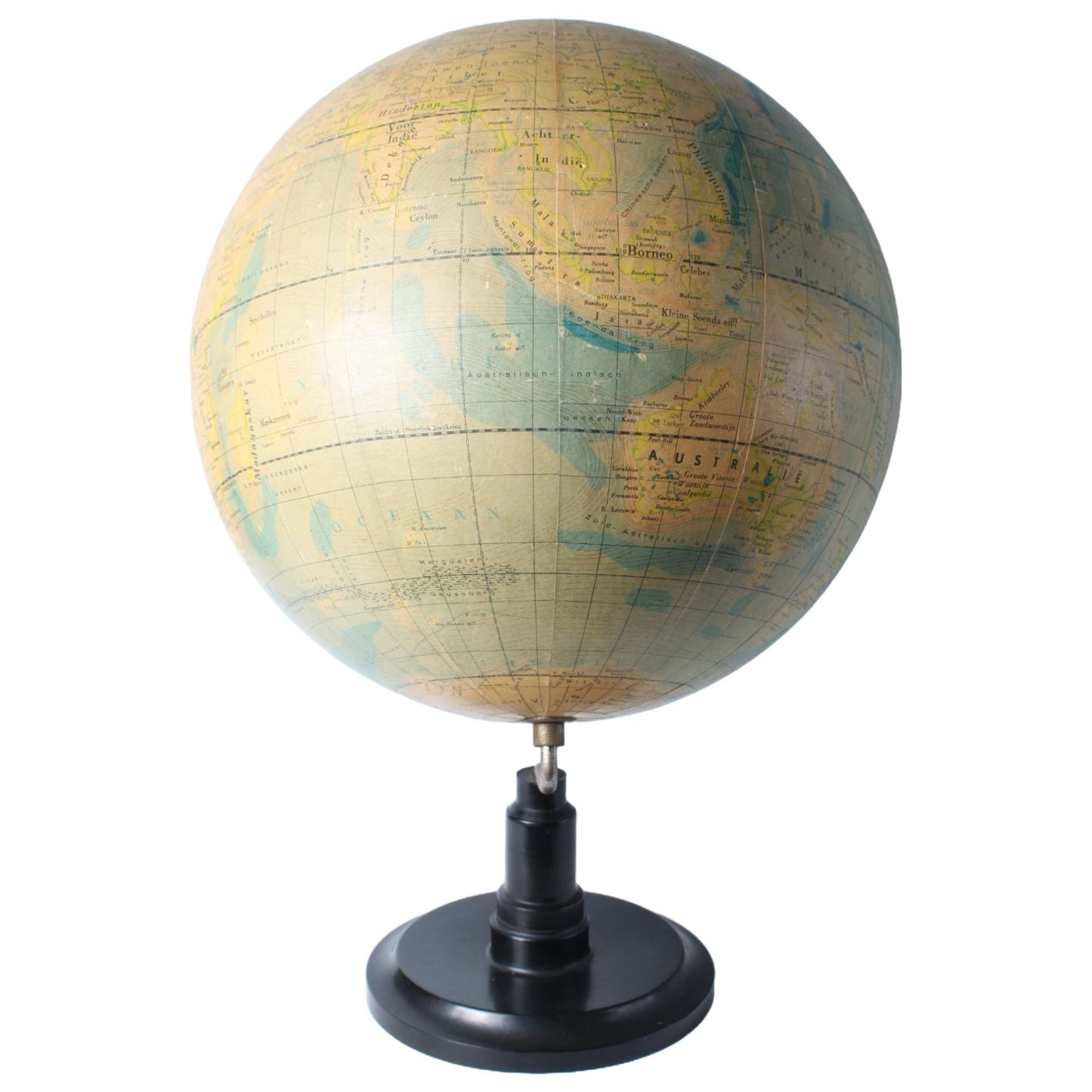 Rare Antique Globe on Metal Stand | Vintage Globe 1930-1950 | Historical