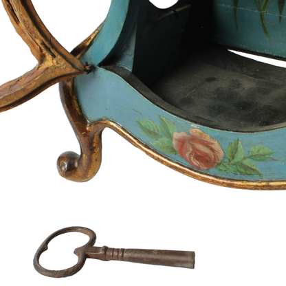 Antique Neuchâteloise Mantel Clock | Hand-Painted Wooden Timepiece ca. 1800 |