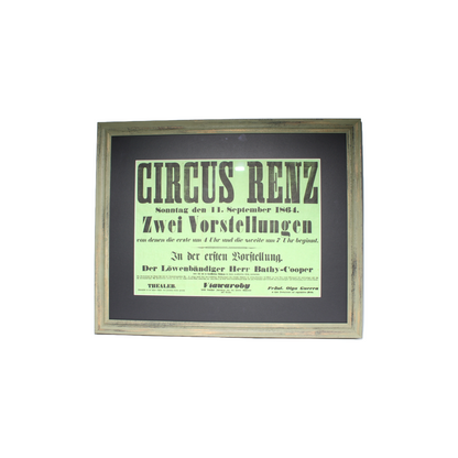 Rare Original 19th-Century Circus Renz Poster from 1864 | Professionally Framed