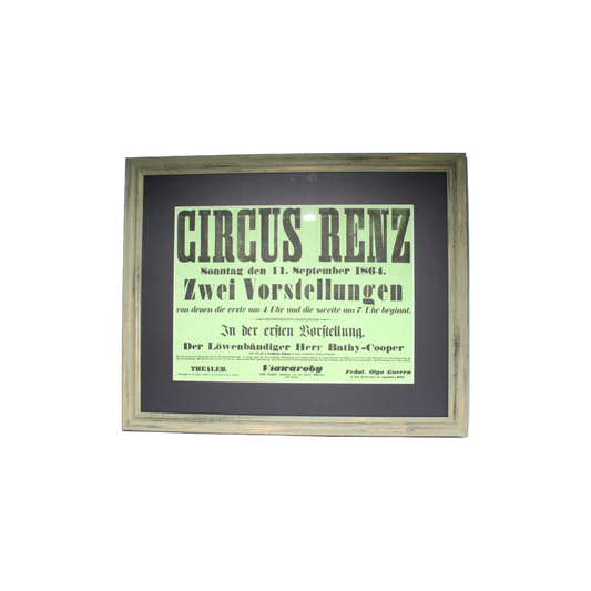 Rare Original 19th-Century Circus Renz Poster from 1864 | Professionally Framed