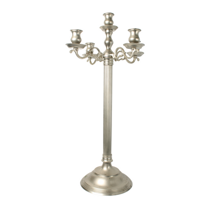 XXL Vintage Silver-Plated Candelabra – 5 Arms, 75 cm Tall