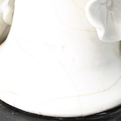 White Porcelain Guanyin Figure on Wooden Base, ca. 1920–1940, Blanc de Chine