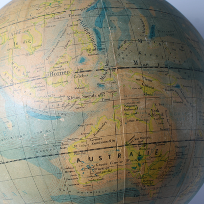 Rare Antique Globe on Metal Stand | Vintage Globe 1930-1950 | Historical
