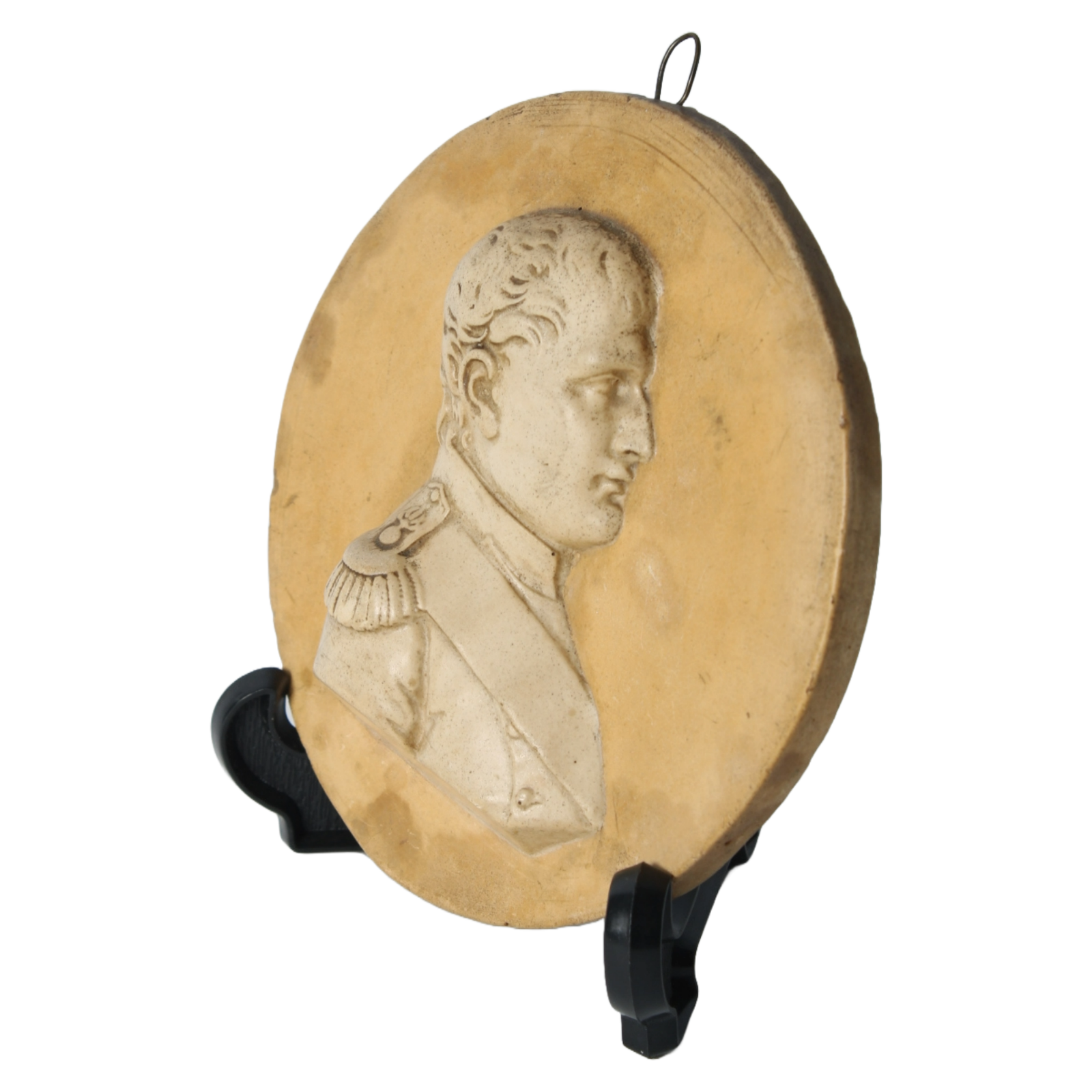 Antique Pipe Clay Medallion of Napoleon Bonaparte, 19th Century French Relief