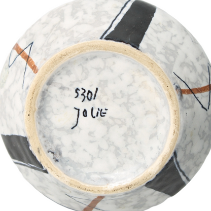 Unique Hand-Painted Ceramic Vase - Abstract Art Style, Late 20th Century