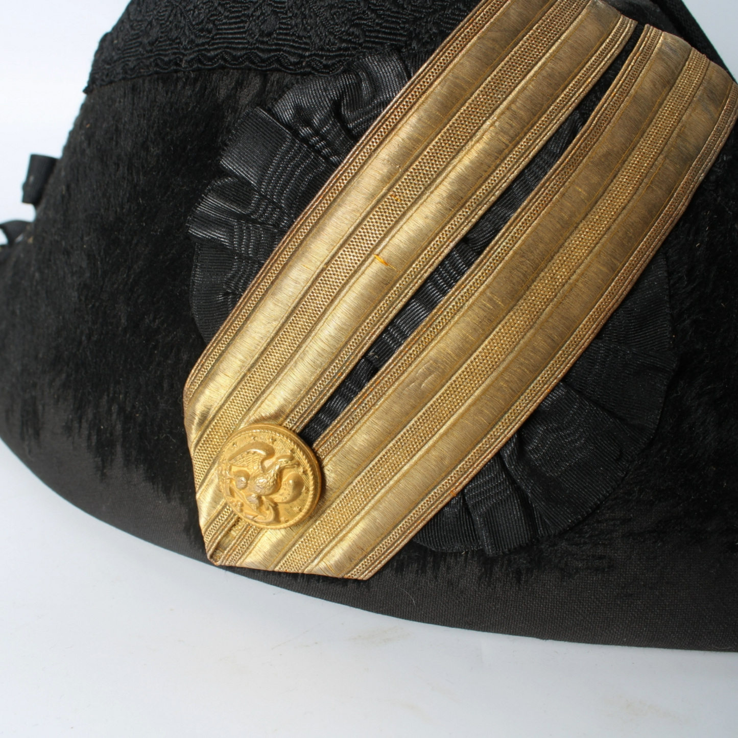 Antique Bicorne Hat and Epaulettes – US Navy Late 19th Century – Museum-Quality
